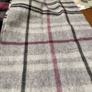 Peck & Peck Gray and Purple Cashmere Scarf